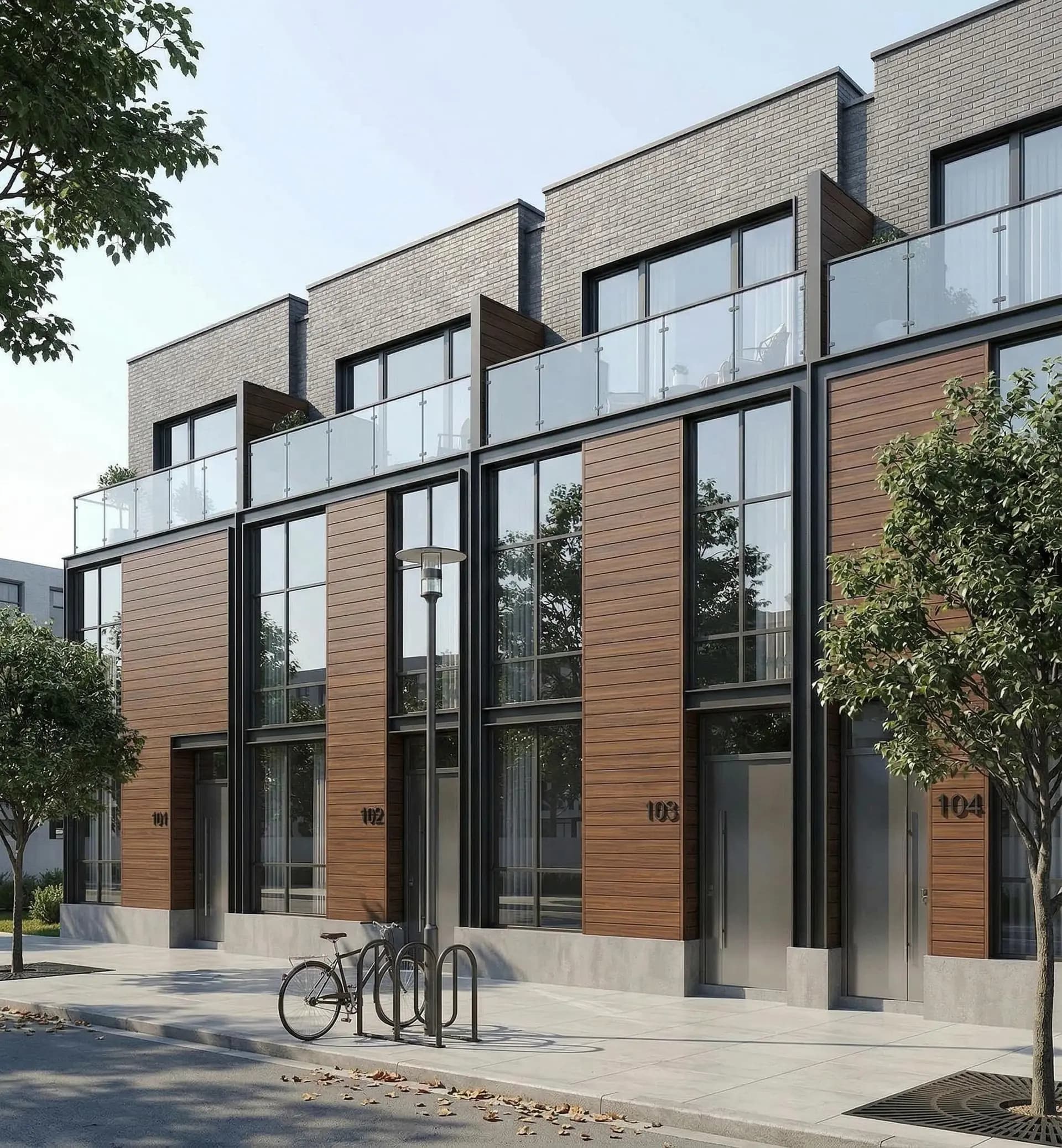 Wood Cladding Townhomes