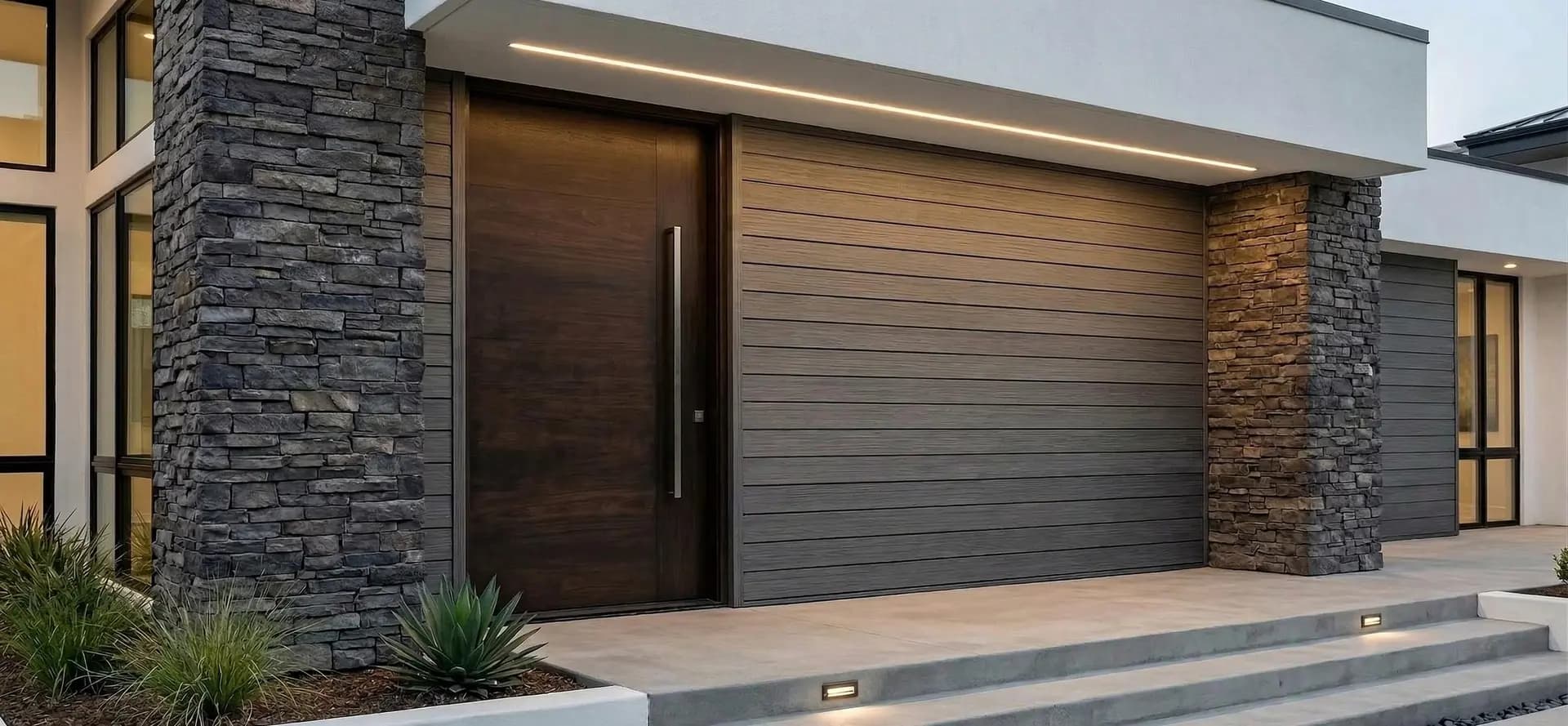 Wood & Stone Entry Cladding