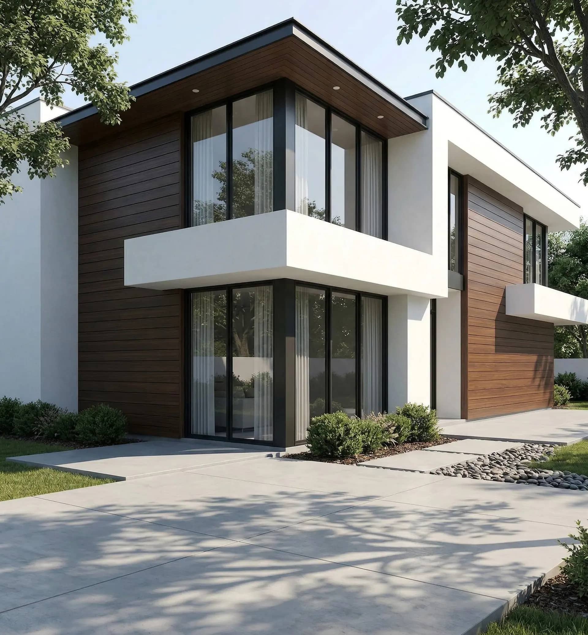 Contemporary home with aluminum cladding exterior